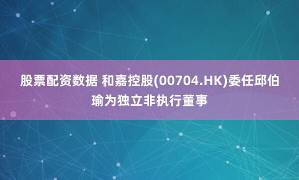 股票配资数据 和嘉控股(00704.HK)委任邱伯瑜为独立非执行董事